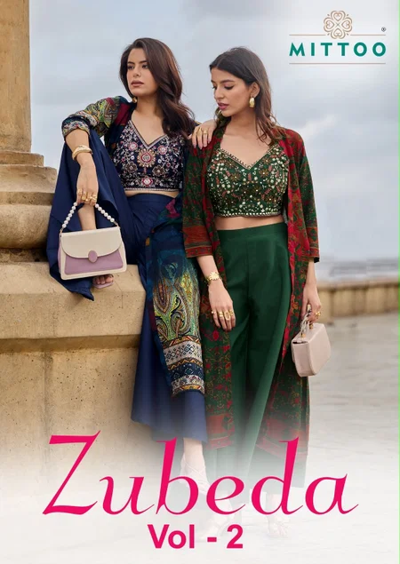 Zubeda Vol 2 By Mittoo Roman Silk Printed Indo Western Collection 